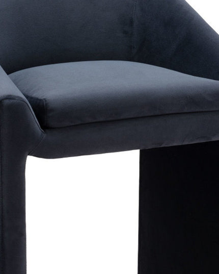 26" Gray and Gold Velvet and Steel Counter Height Bar Chair