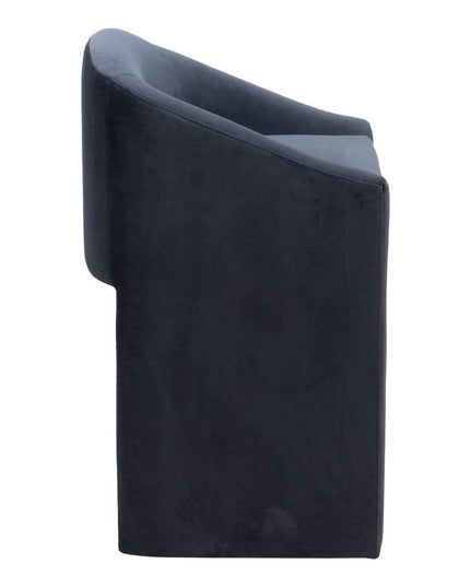 26" Gray and Gold Velvet and Steel Counter Height Bar Chair