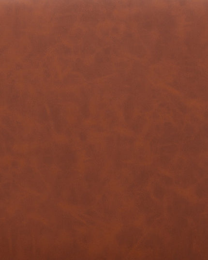 Set of Two 30" Brown and Black Faux Leather and Steel Low Back Bar Height Bar Chairs