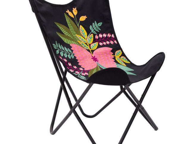 26" Black Tropical Butterfly Chair