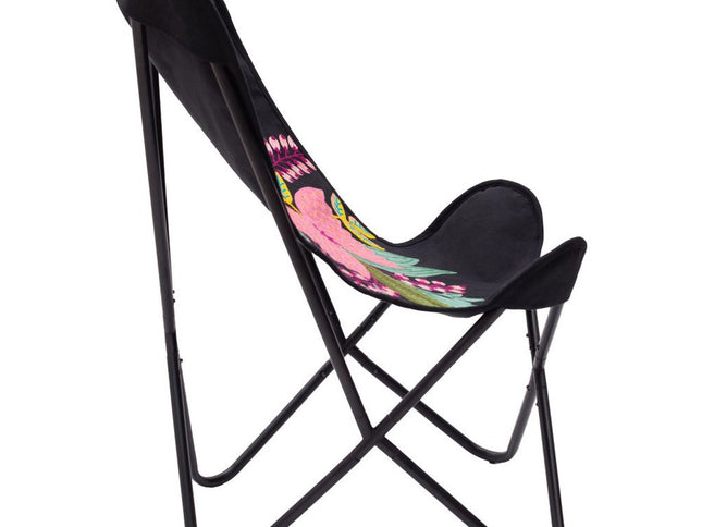 26" Black Tropical Butterfly Chair
