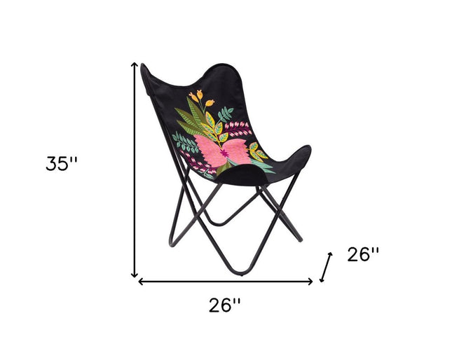 26" Black Tropical Butterfly Chair