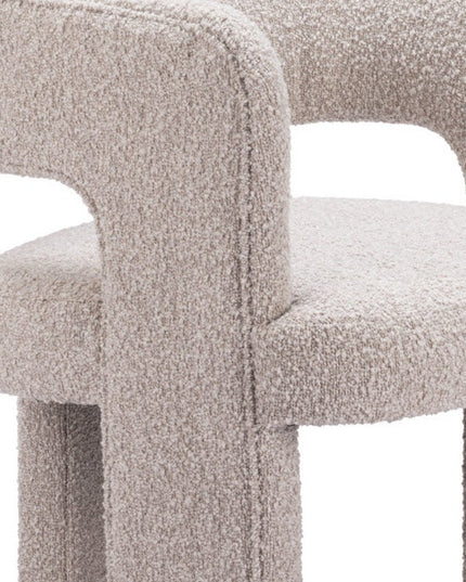 27" Beige Faux Shearling And Upholstered Arm Chair