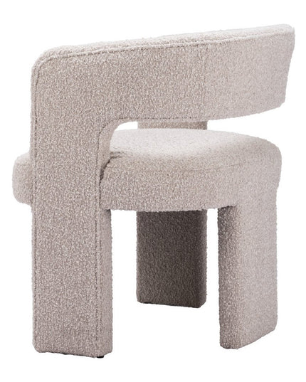 27" Beige Faux Shearling And Upholstered Arm Chair