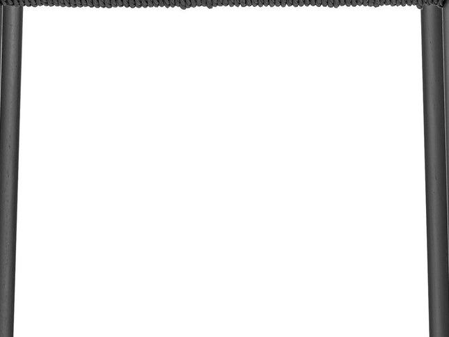 31" Black Rush and Solid Wood Backless Bar Height Bar Chair