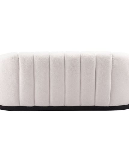85" Cream Polyester Sofa