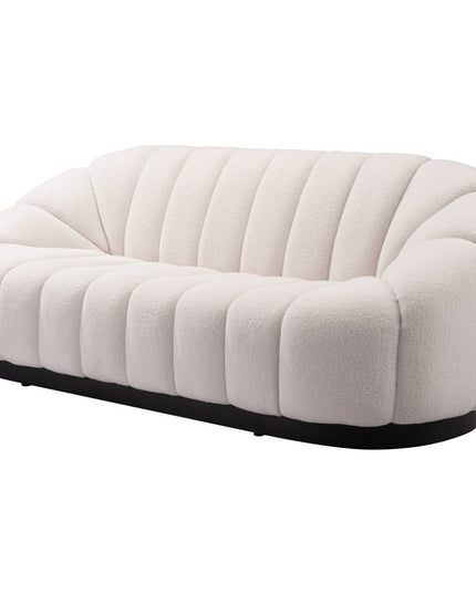 85" Cream Polyester Sofa