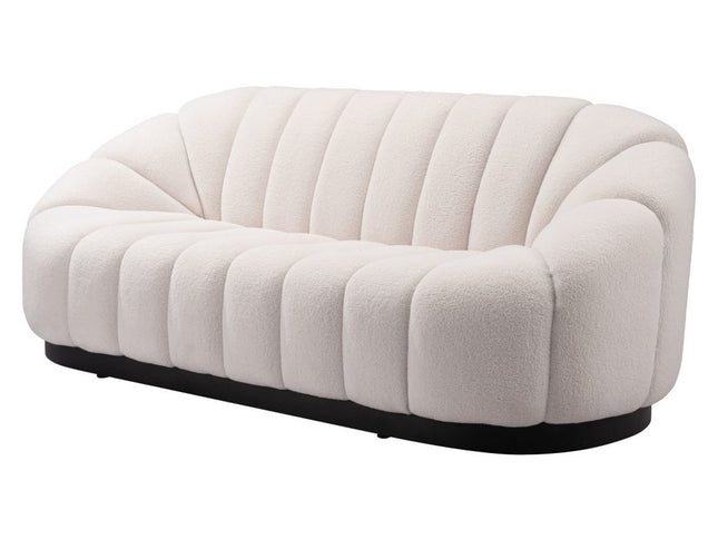 85" Cream Polyester Sofa
