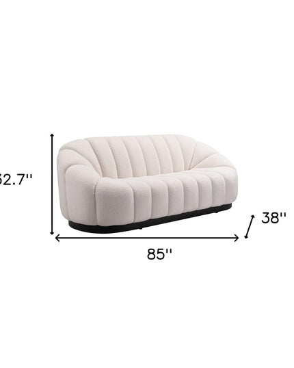 85" Cream Polyester Sofa