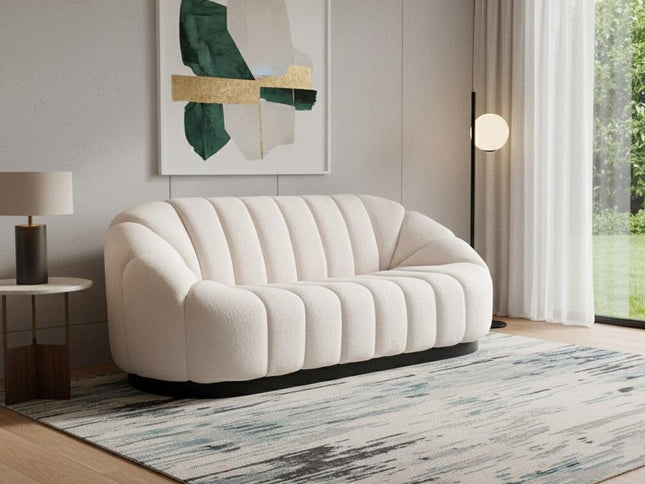 85" Cream Polyester Sofa