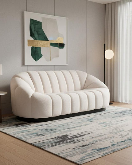 85" Cream Polyester Sofa