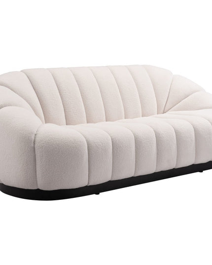 85" Cream Polyester Sofa