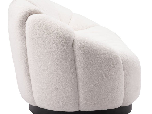 85" Cream Polyester Sofa