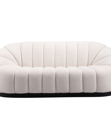 85" Cream Polyester Sofa