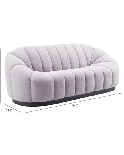 85" Gray Polyester Sofa