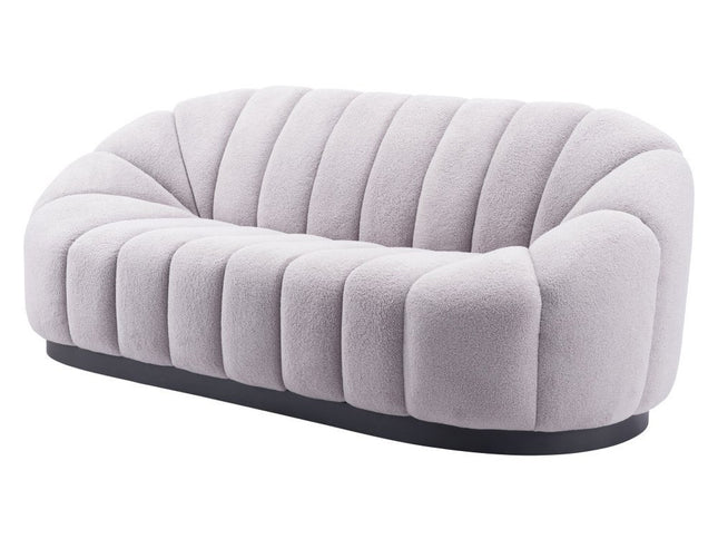 85" Gray Polyester Sofa