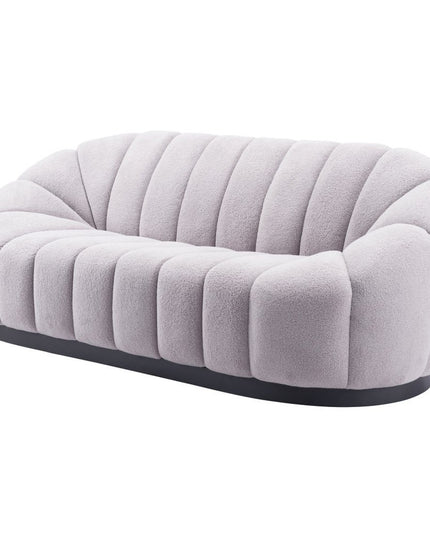 85" Gray Polyester Sofa