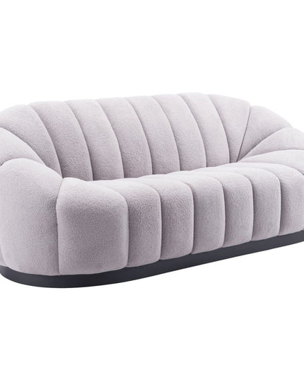 85" Gray Polyester Sofa