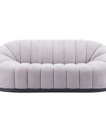 85" Gray Polyester Sofa