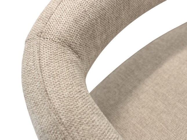 25" Ivory Metal and Fabric Low Back Counter Height Bar Chair