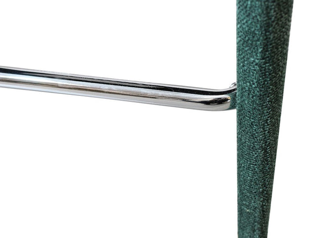 25" Teal Blue Metal and Fabric Low Back Counter Height Bar Chair