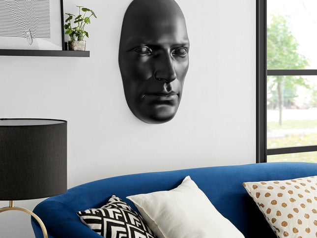 28" X 17" Black Face Resin Oval Hanging Dimensional Sculpture