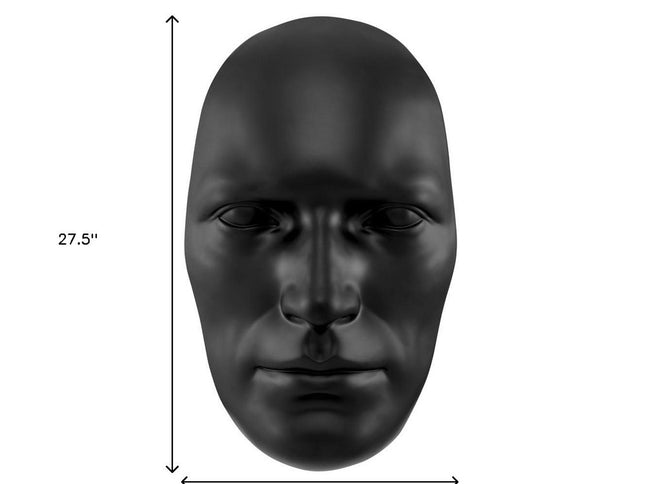 28" X 17" Black Face Resin Oval Hanging Dimensional Sculpture