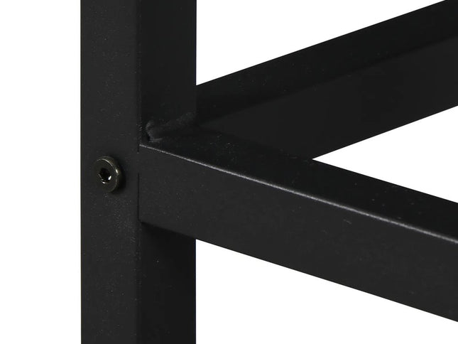 Set of Two 26" Brown and Black Steel and Wood Backless Counter Height Bar Chairs