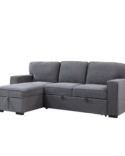92" Light Gray Sleeper USB Sleeper Sofa And Toss Pillow With Black Legs
