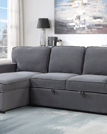 92" Light Gray Sleeper USB Sleeper Sofa And Toss Pillow With Black Legs