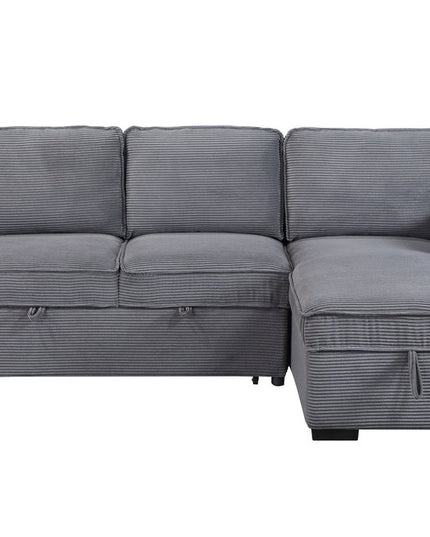 92" Light Gray Sleeper USB Sleeper Sofa And Toss Pillow With Black Legs