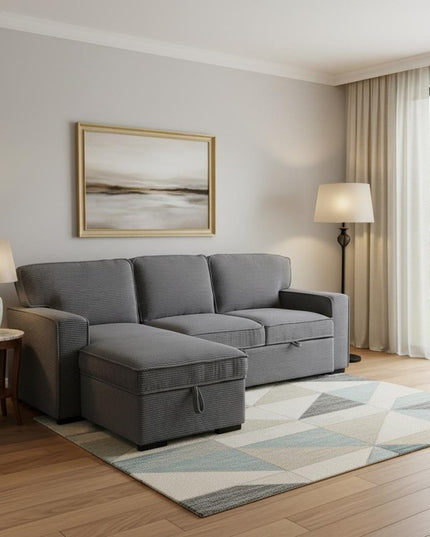 92" Light Gray Sleeper USB Sleeper Sofa And Toss Pillow With Black Legs