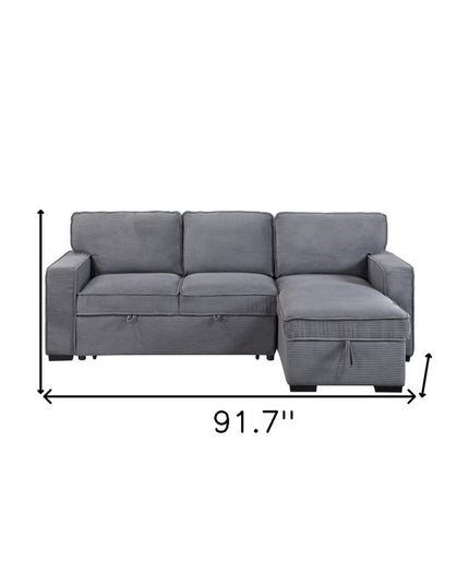 92" Light Gray Sleeper USB Sleeper Sofa And Toss Pillow With Black Legs