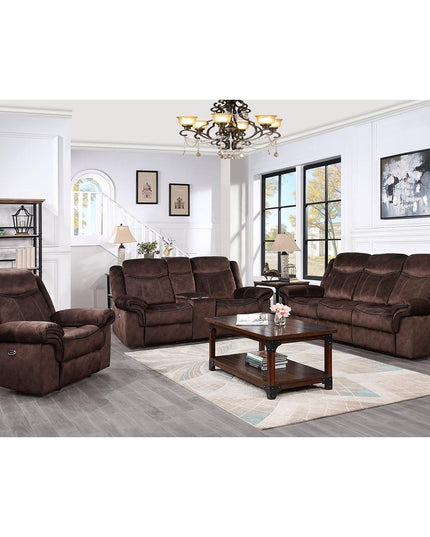 79" Dark Brown Microfiber Power Reclining Loveseat With Storage