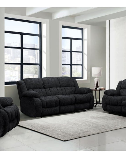 77" Black Manual Reclining Loveseat With Storage