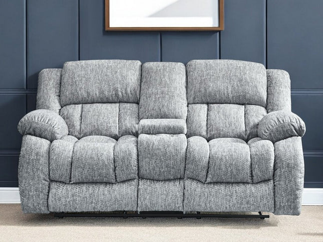 77" Light Gray Manual Reclining Loveseat With Storage