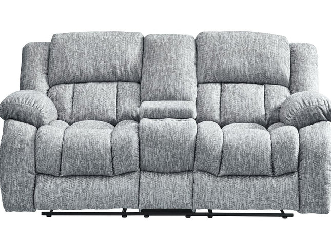 77" Light Gray Manual Reclining Loveseat With Storage