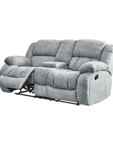77" Light Gray Manual Reclining Loveseat With Storage