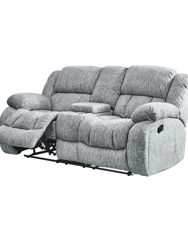 77" Light Gray Manual Reclining Loveseat With Storage