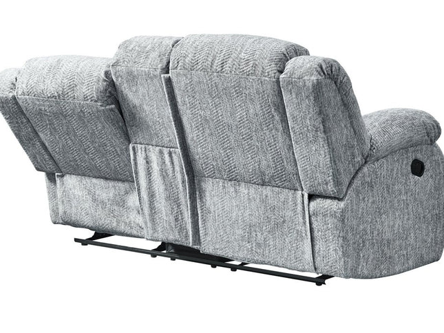 77" Light Gray Manual Reclining Loveseat With Storage