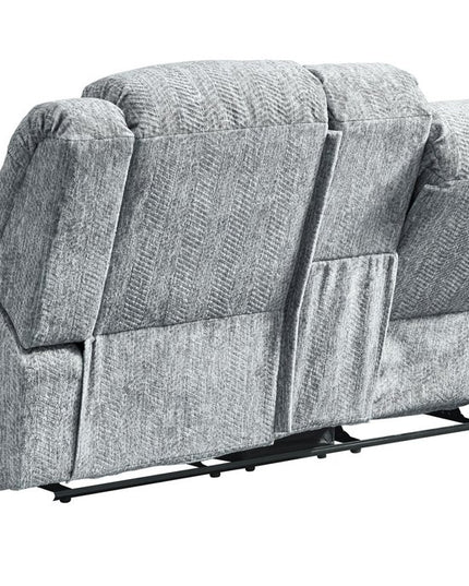 77" Light Gray Manual Reclining Loveseat With Storage
