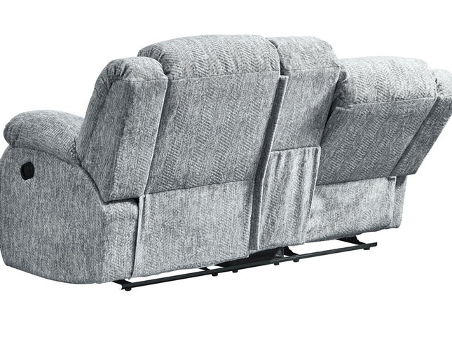 77" Light Gray Manual Reclining Loveseat With Storage