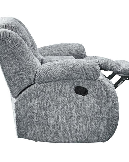 77" Light Gray Manual Reclining Loveseat With Storage