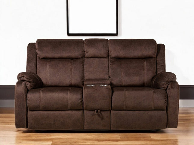 70" Dark Brown Manual Reclining Loveseat With Storage