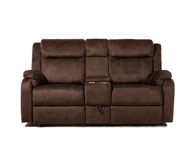 70" Dark Brown Manual Reclining Loveseat With Storage