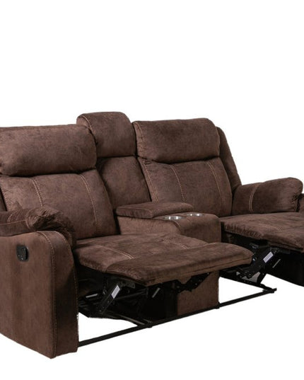 70" Dark Brown Manual Reclining Loveseat With Storage
