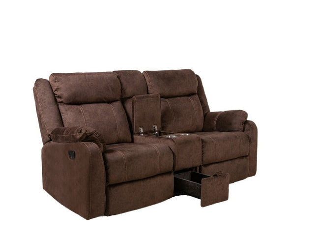 70" Dark Brown Manual Reclining Loveseat With Storage