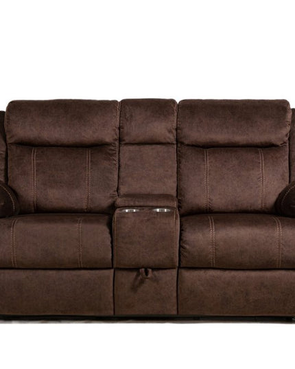 70" Dark Brown Manual Reclining Loveseat With Storage