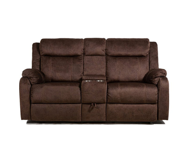 70" Dark Brown Manual Reclining Loveseat With Storage