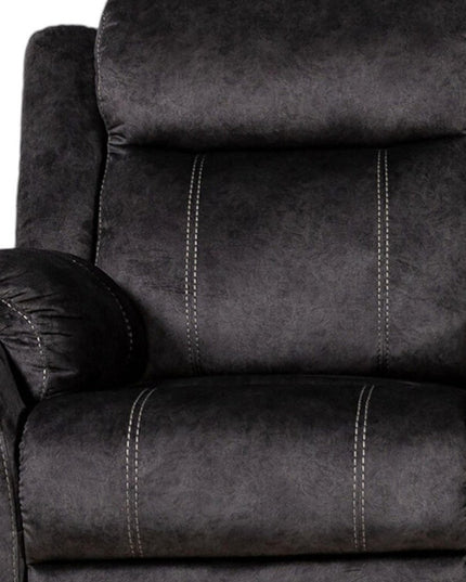 70" Dark Gray Microfiber Manual Reclining Loveseat With Storage